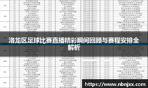 洛龙区足球比赛直播精彩瞬间回顾与赛程安排全解析