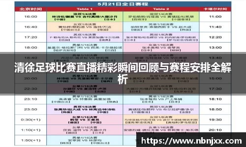 清徐足球比赛直播精彩瞬间回顾与赛程安排全解析